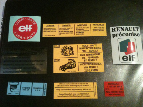 Replica Engine Bay Stickers